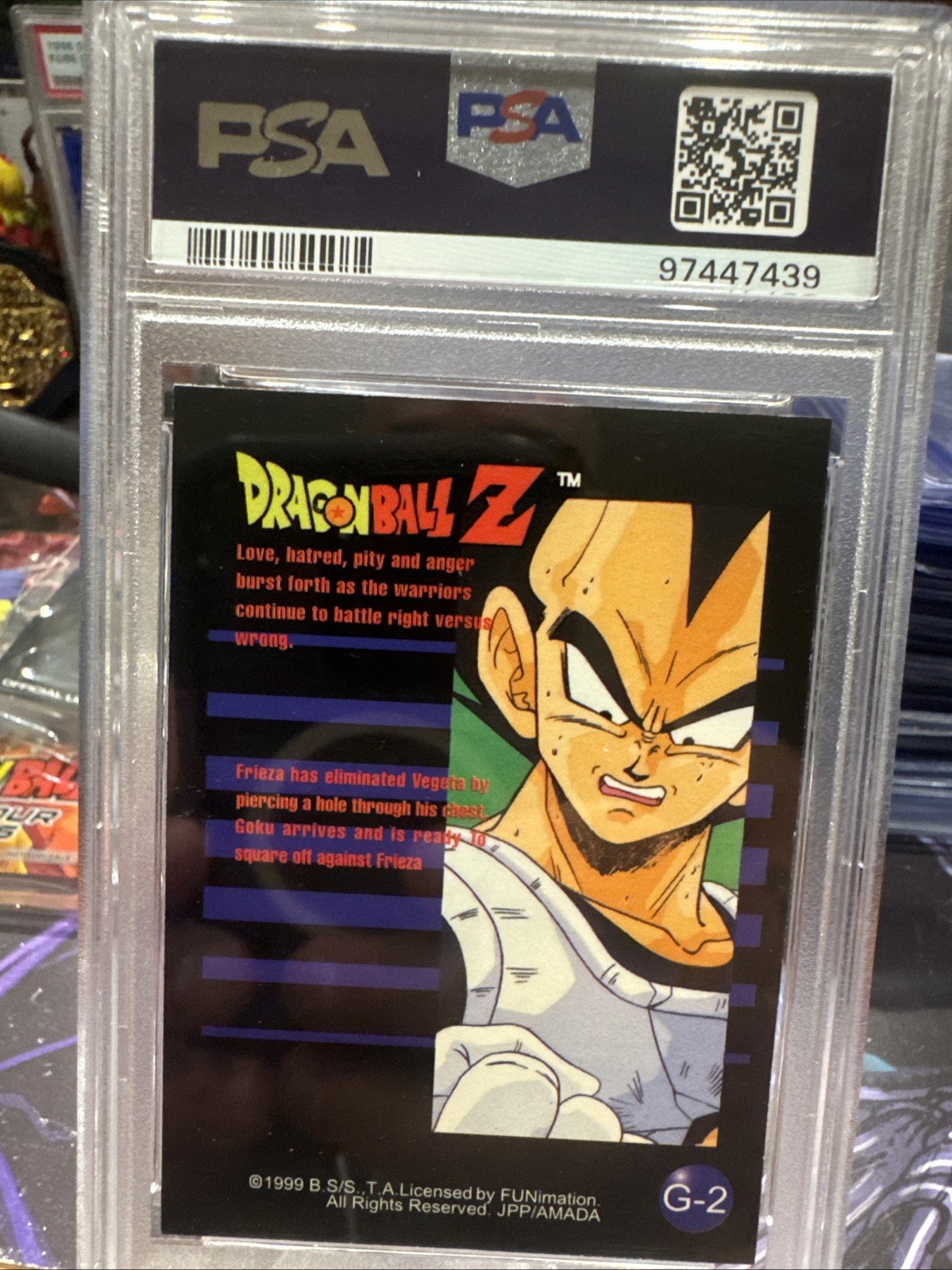 1999 Dragon Ball Z - #G-2 Frieza Has Eliminated - Silver Prizm - PSA 9 view 2