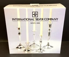 International Silver Company Mix and Match Set of Five Candlesticks