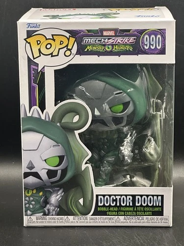 Funko Pop Marvel Mech Strike Monster Hunters Doctor Doom #990 W/ Protector 