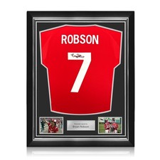Bryan Robson Signed Manchester United 2024-25 Football Shirt. Superior Frame