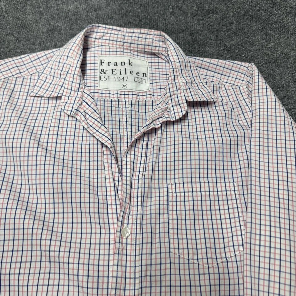Camisa Frank Eileen Barry a Cuadros Botón Manga Larga Algodón EE. UU. Mujer XS X Pequeña Foto 2 de 4