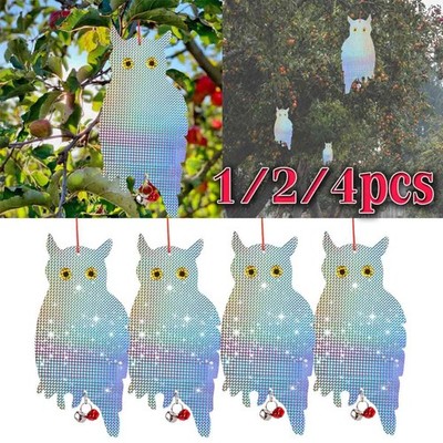Fake Owl Decoy Scare Garden Hanging Reflective Bird Pigeons Repellent Deterrent