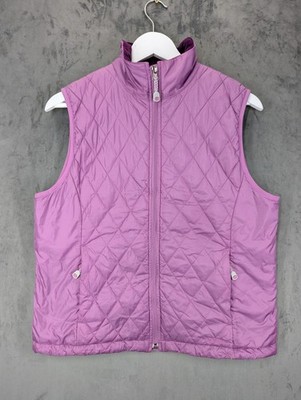 L.L. Bean Damen Weste Weste Größe Medium Nylon durchgehender Reißverschluss gefüttert Cinch Hüfttasche