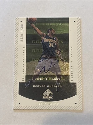 2002-03 SP Authentic Rookie F/X Signatures Nene Hilario #148 Nuggets /1500 - Image 1 of 2