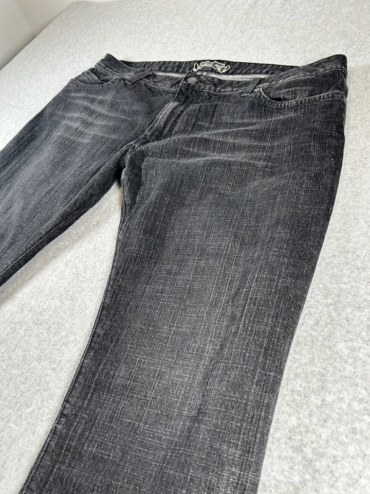 VTG Robins Jeans Mens 40x32 Black Studded Long Flap Designer USA (TAG 42) - Image 2 of 4