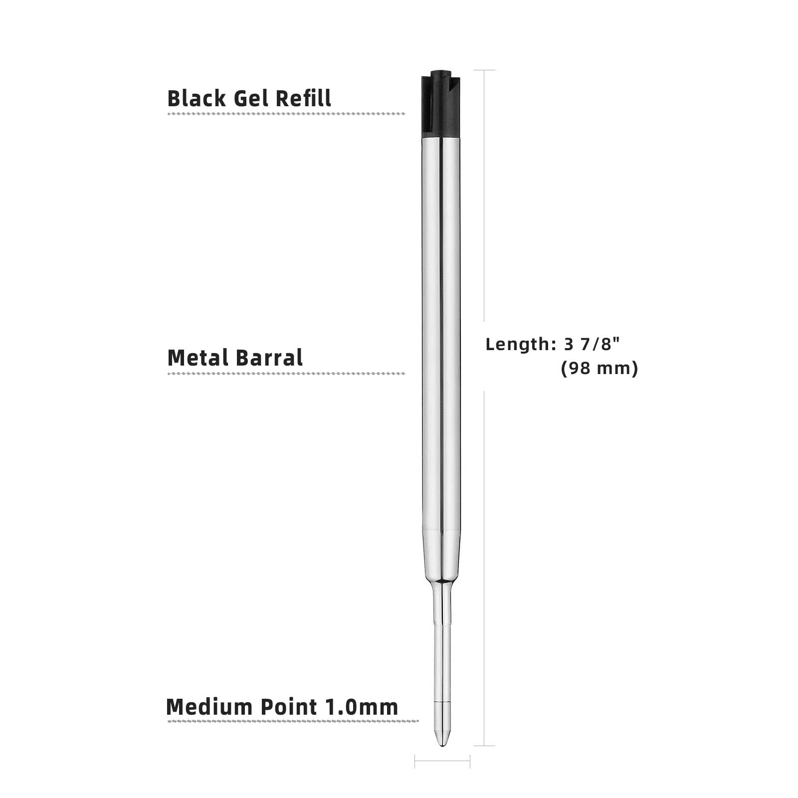 10 Pcs Replaceable Ballpoint Pen Refills, Black Ink Refill, 1mm Medium Refill