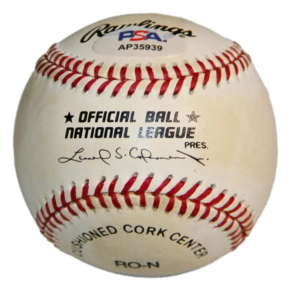 Hank Aaron Autographed Official National League Baseball Braves PSA/DNA - Image 2 of 4