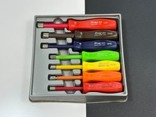  Snap On Tools Usa 7pc Sae 14 To 12 Nut Driver Set Hard Handle W Tray