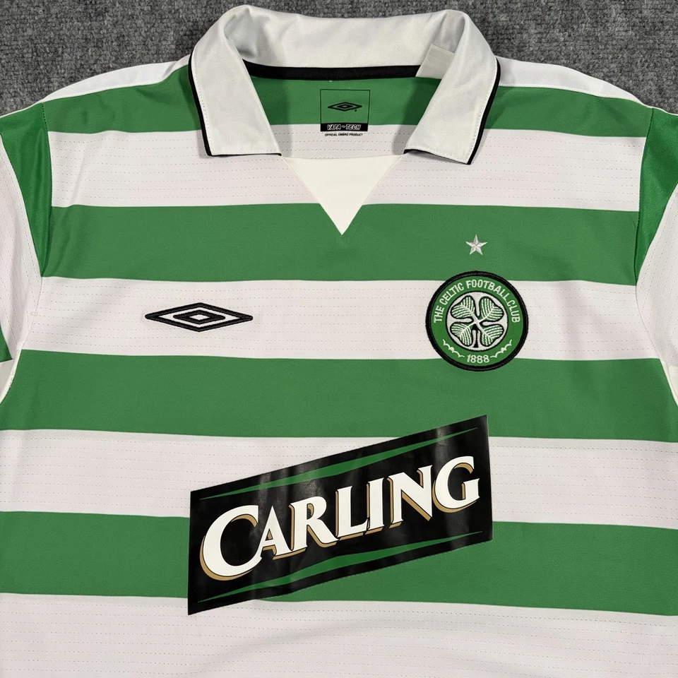 Umbro Carling Home Football Shirt Soccer Jersey Rare Celtic 2004 2005 Large - Image 2 of 4