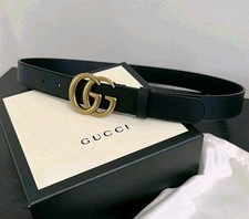 Authentic Gucci Skinny Black Leather Belt - Women's Size 6-8 90cm 