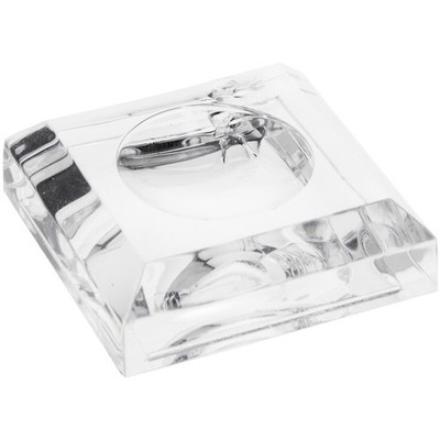 Plymor Clear Acrylic Square Base w/ 0.75'' Circle for Sphere, 1.25'' x 0.375''