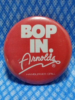 Arnolds Hamburger Grill '50s Style Themed Restaurant Advertising Pinback Button
