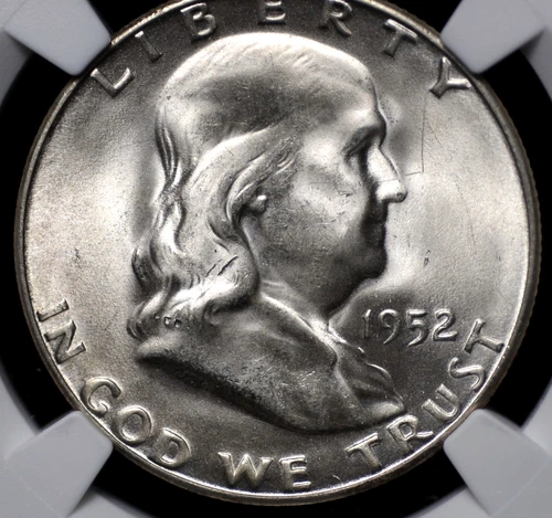 1952 S FRANKLIN HALF DOLLAR NGC MS 65 LOVELY GLOWING SATIN WHITE GEM WITH