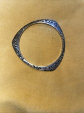 silver plated copper hope faith love triangle flat bangle bracelet cuff