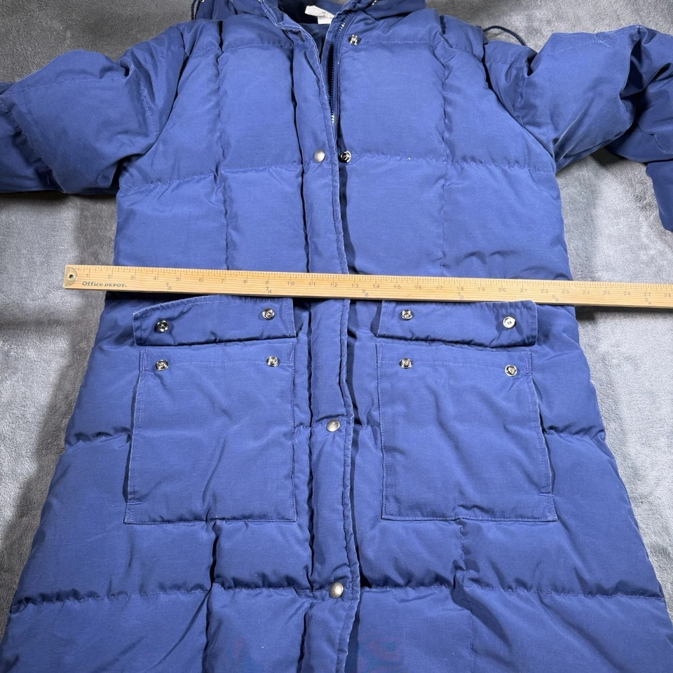 Vintage Eddie Bauer Goose Down Long Parka Coat Women's L Blue Expedition USA - Image 4 of 4
