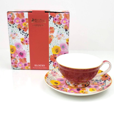 Maxwell Williams Cashmere Bloems Red Tea Cup and Saucer *New In Box