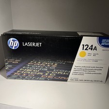 HP 124A Yellow Original LaserJet Toner Cartridge Genuine OEM Printer Supply