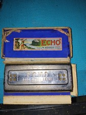 M. Hohner Echo Harp « The Echo » harmonica vintage métal, Made in Germany, boîte