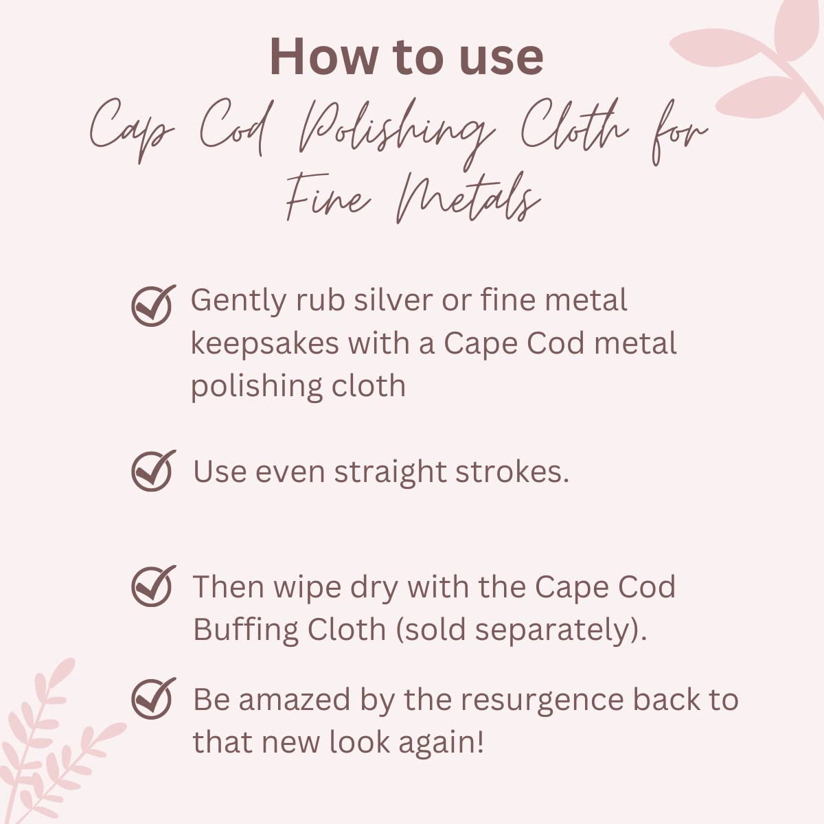 Cape Cod Polishing Cloths for Fine Metals | Jewelry Cleaner and Tarnish Remover 