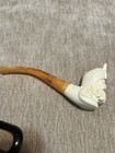 Vintage Hand Carved Block Meerschaum Sultan Tobacco Pipe Estate Pipe — photo 3