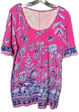 Lilly Pulitzer Jayden Dress Womens Sz XL Ruffled Sleeve Shift Bougainvillea Pink