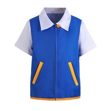 Boys Ash Ketchum Cosplay Costume Kids Anime Jacket Gloves Hat Ball Halloween — image 15