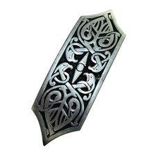 Vintage St Justin Made in France Ornate Pewter Celtic Design Hair Clip Barrette