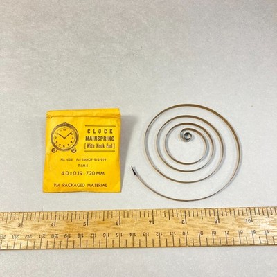 Vintage Clock Mainspring Hook End Replacement for Imhof 4x 0.19x 720mm