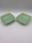 Fire-King Anchor Hocking Jadeite Charm Square Bowls Set of 2 1950s