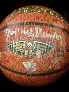 Zion Williamson Signed Pelicans Logo Spalding Basketball Fanatics Under Wraps