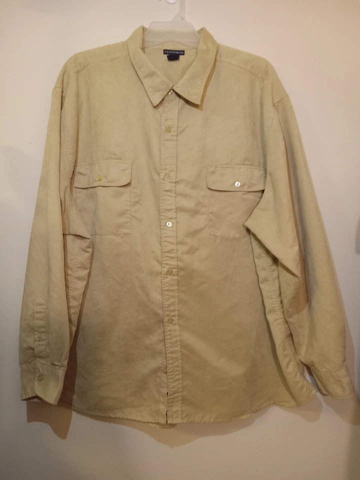 Knightsbridge men’s button-down shirt 3x Tan Texture Long Sleeve Casual - Image 3 of 4