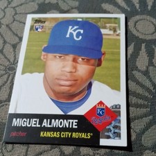 Topps 2016 Archives Miguel Almonte #28 Kansas City Royals Baseball Rookie Card. rookie card picture