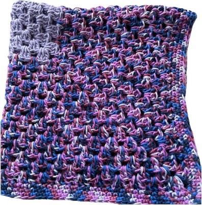 BEAUTIFUL NEW HANDMADE CROCHET BABY BLANKET/AFGHAN  PURPLE VARIEGATED