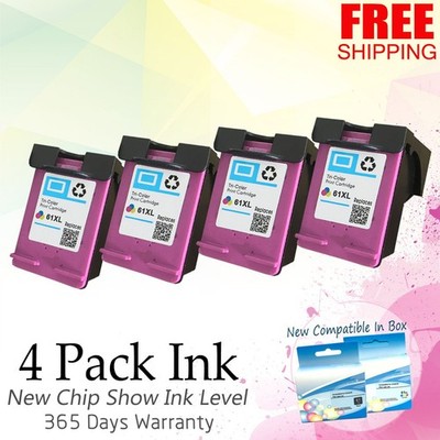 4pk 61XL Color Ink Cartridge For HP ENVY 4500 4501 4502 4504 5530 5531 5535