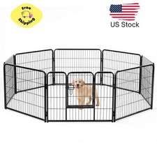 Durable Metal Dog Playpen for Indoor and Outdoor Use with Foldable Panels