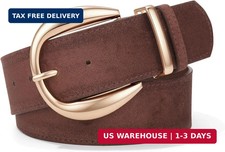 AWAYTR Wide Suede Belts for Women, Chunky Waist Belt with Gold Buckle  Chunky S
