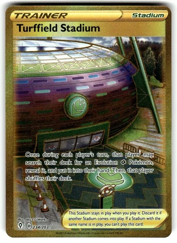 Turffield Stadium (Secret) 234/203 Pokemon Evolving Skies Holo Secret Rare NM