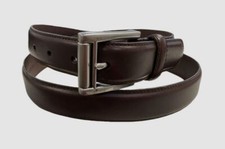  45 Lauren Ralph Lauren Men's Brown Roller Buckle Leather Belt Size 38