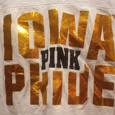 T-shirt Victoria's Secret PINK Iowa Hawkeyes, Rose, Plus Size, Neuf Avec étiquette
