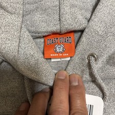 US Coast Guard Gray Fleece Pullover Hooded Sweatshirt by Cotton Exchange Large