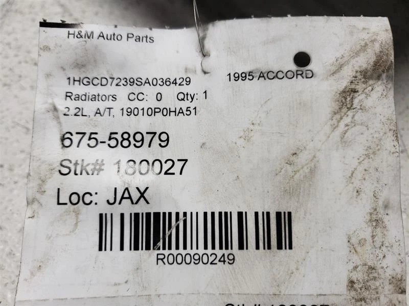 94 95 96 97 Honda Accord Radiador Denso Fabricante OEM 19010P0HA51 Foto 3 de 3