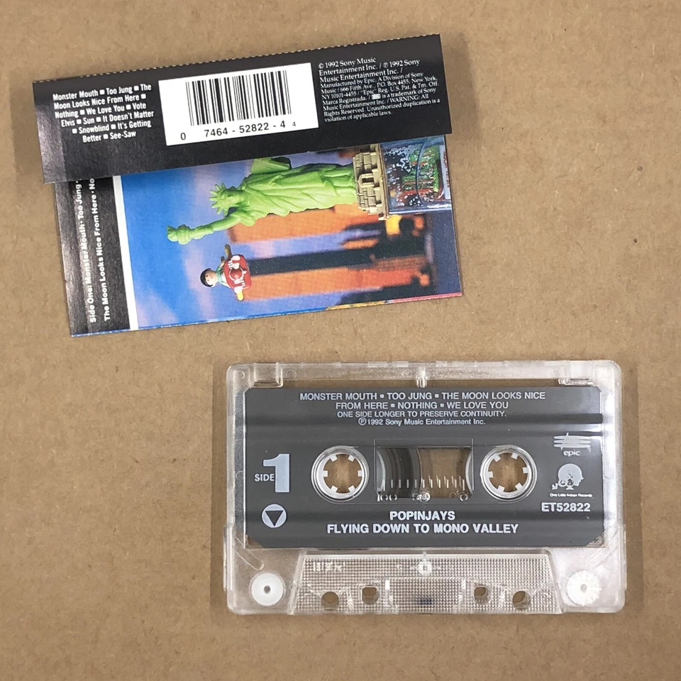POPINJAYS Cassette Tape 90s Rock Indie FLYING DOWN TO MONO VALLEY MONSTER MOUTH - Imagem 2 de 4