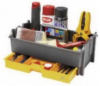 Plano Molding 311 14 Inch Tote, Graphite Gray And Iron Yellow Plano Molding 311 14 Inch Tote, Graphite Gray And Iron Yellow