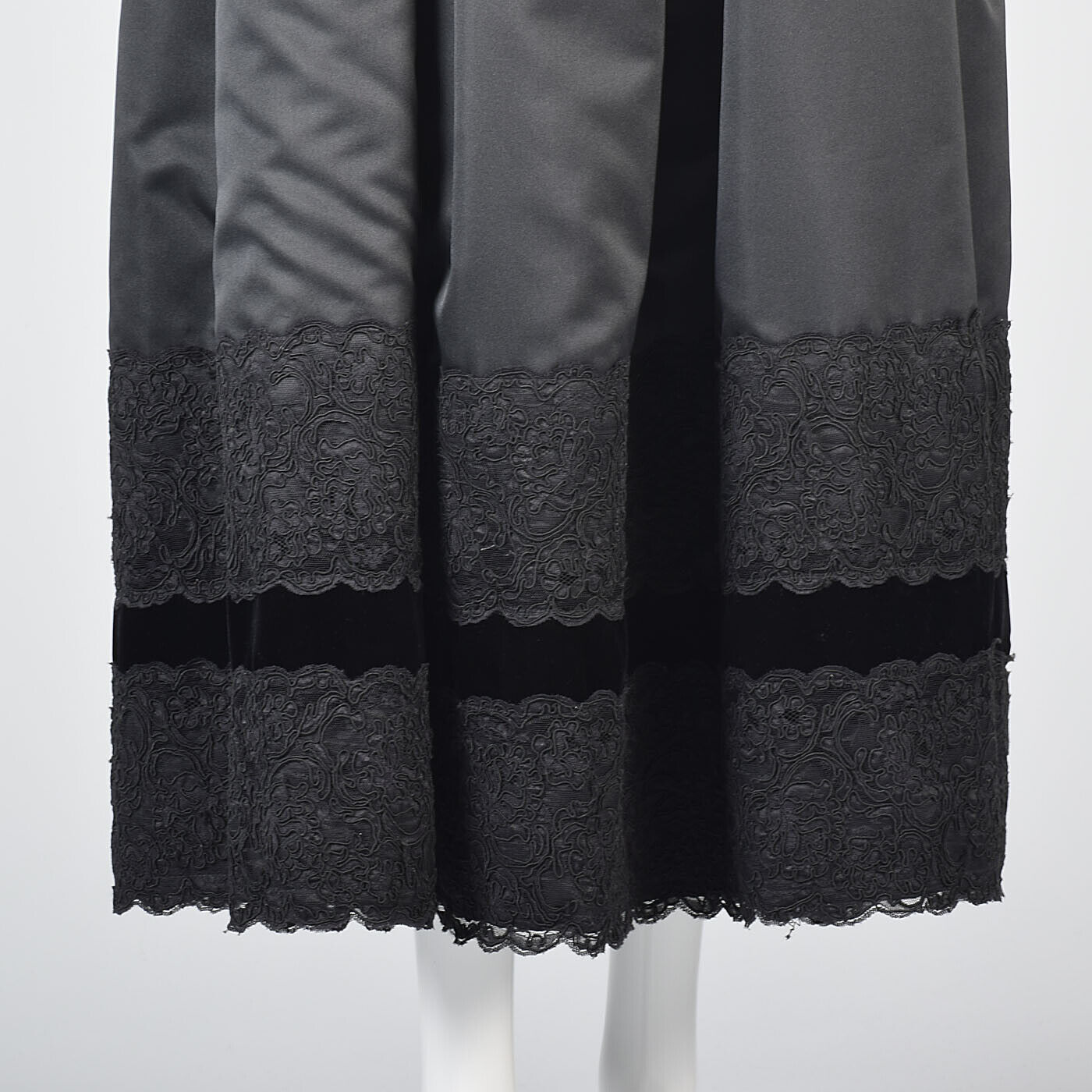 Scaasi Black Formal Modest Prom Dress Vintage 198… - image 9