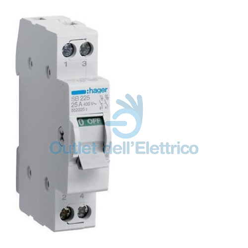 SB225 INTERRUTTORE SEZIONATORE 2P 25A 1 MODULO DIN