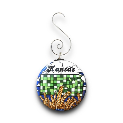 Kansas Map Mini Ornament Handmade Holiday Stocking Stuffer Gift Decor - Picture 12 of 16