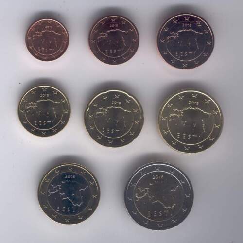 Euro-Kursmünzensatz aus Estland: 1 Cent - 2 Euro (2018) - Bild 1 von 2