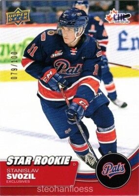 2021-22 Upper Deck CHL Exclusives #355 Stanislav Svozil 079/100 Blue Jackets