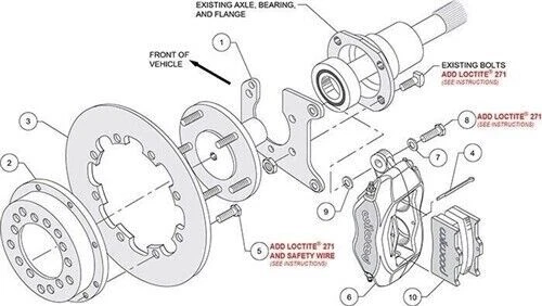 Wilwood 140-2119-BD para Dynalite Kit de Arrastre Trasero Rotor Nuevo Big Ford 2.50 pulgadas Desplazamiento Foto 3 de 4