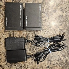 HDMI Extender Transmitter/Receiver Over Cat Cable With Plugs